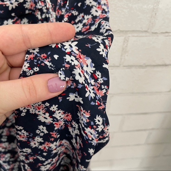 TORRID Navy Flowered Pocket Front Blouse - Picture 13 of 13